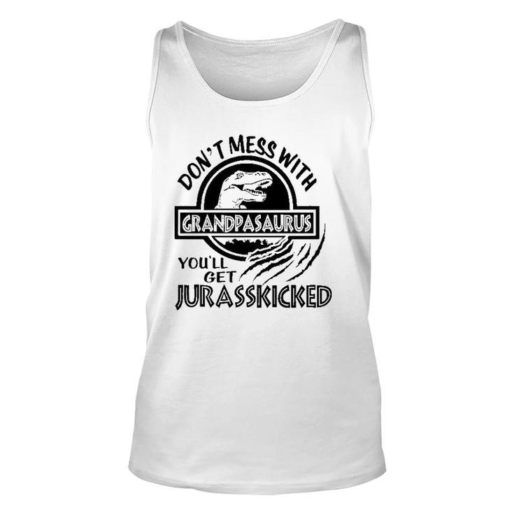 Don't Mess With Grandpasaurus Jurassicked Dinosaur Grandpa Unisex Tank Top