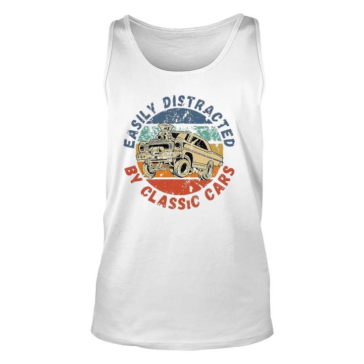 Easily Distracted By Classic Cars Funny Antique Vintage Unisex Tank Top