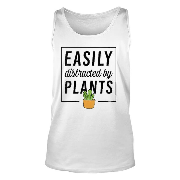Womens Easily Distracted By Plants Plant Lover Christmas V-Neck Tank Top