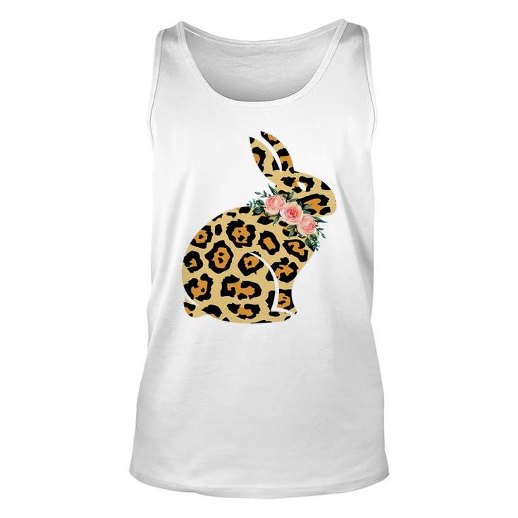 Easter Leopard Floral Bunny Unisex Tank Top