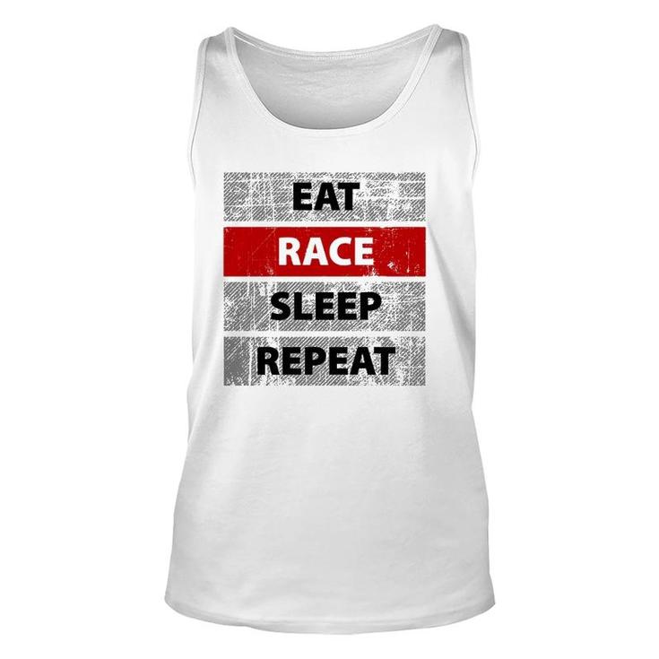 Eat Race Sleep Repeat Vintage Retro Distressed Racing  Unisex Tank Top