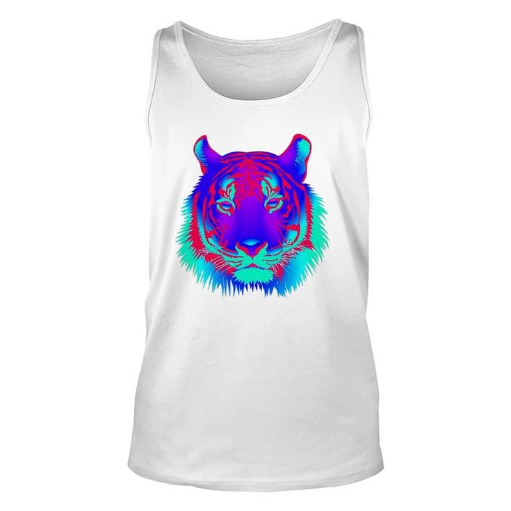 Edm Electronic Dance Techno Colorful Tiger Rave Unisex Tank Top