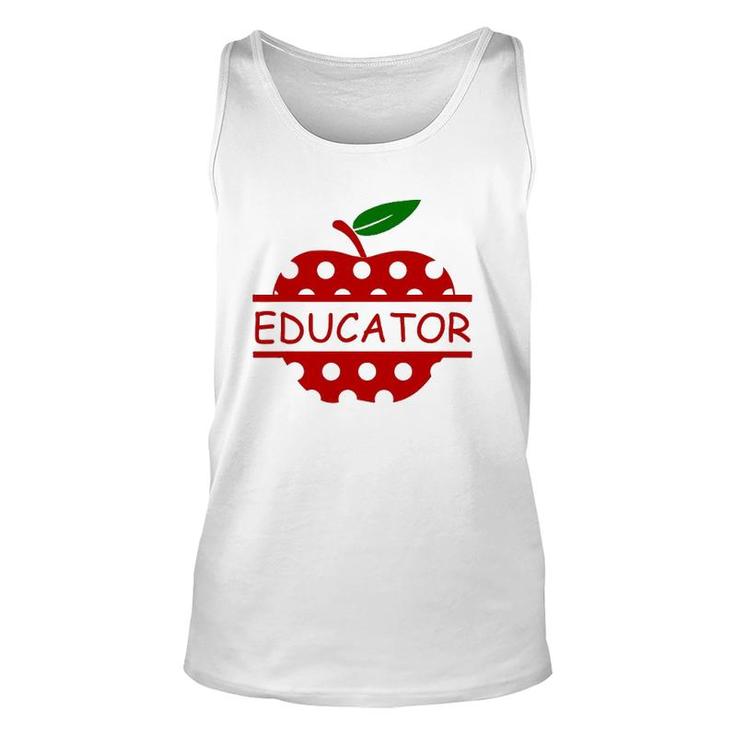 Educator Red Apple Teacher Gift Unisex Tank Top