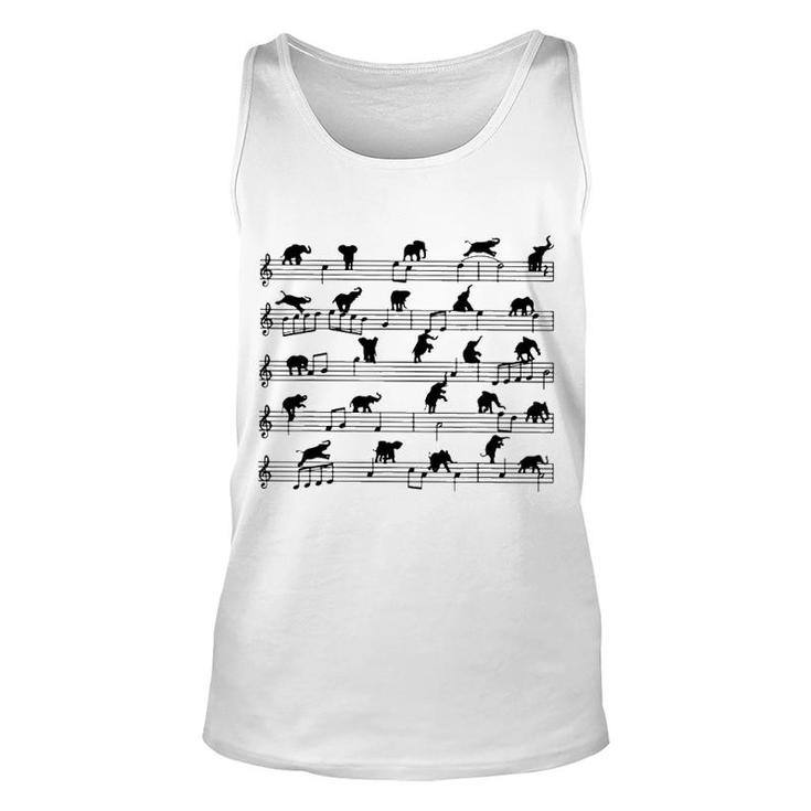 Elephant Music Sheet Unisex Tank Top