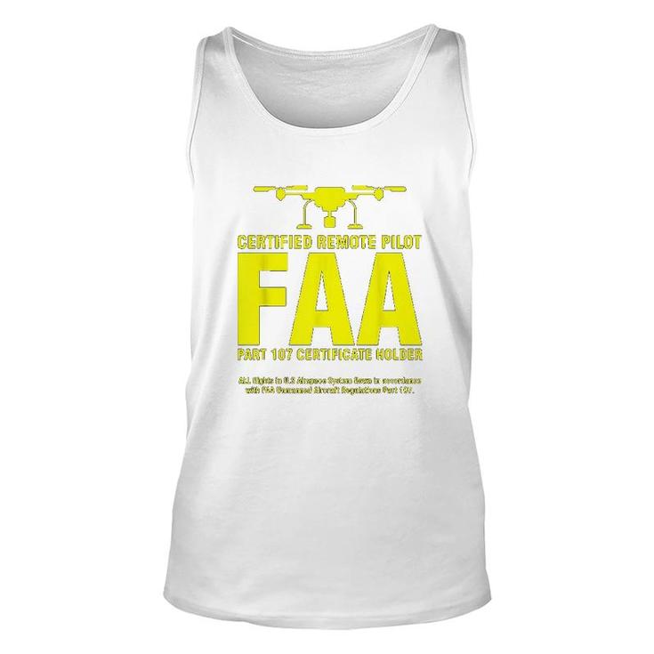 Faa Certified Drone Pilot Funny Gift For Remote Pilots Unisex Tank Top