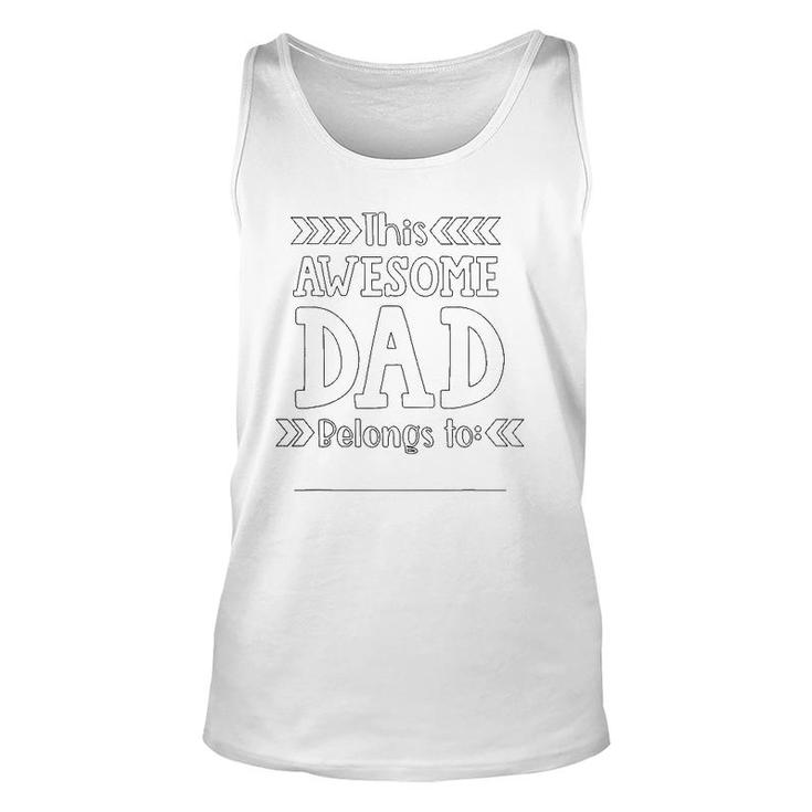 Mens Father's Day Coloring Craft For Dad From Kids Awesome Tank Top