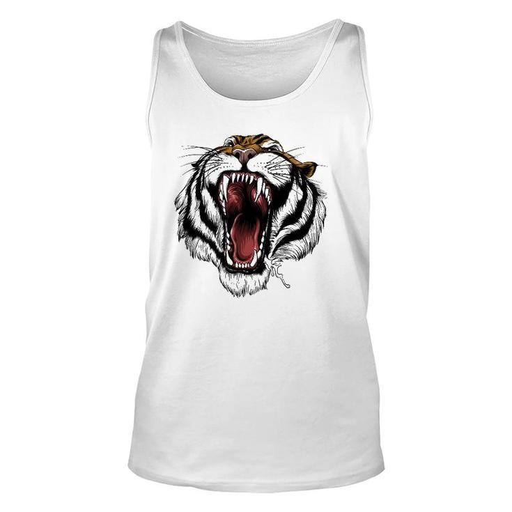 Fearsome Tiger - Roaring Big Cat Animal Unisex Tank Top