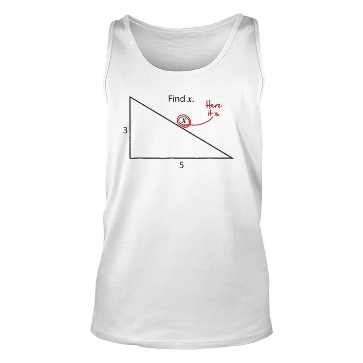 Find X Triangle Math Problem Funny Geometry Unisex Tank Top