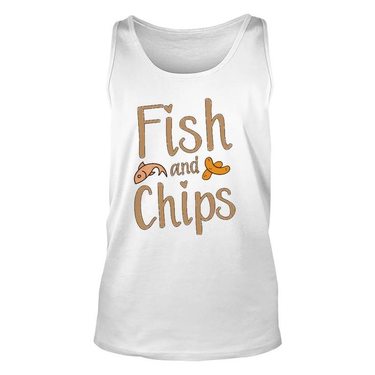 Fish And Chips Funny British Food Gift Unisex Tank Top