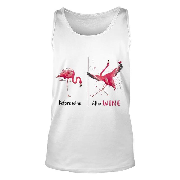 Flamingo Before And After Wine Unisex Tank Top