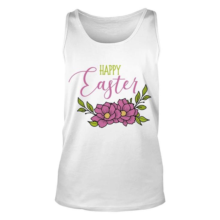 Floral Happy Easter Unisex Tank Top