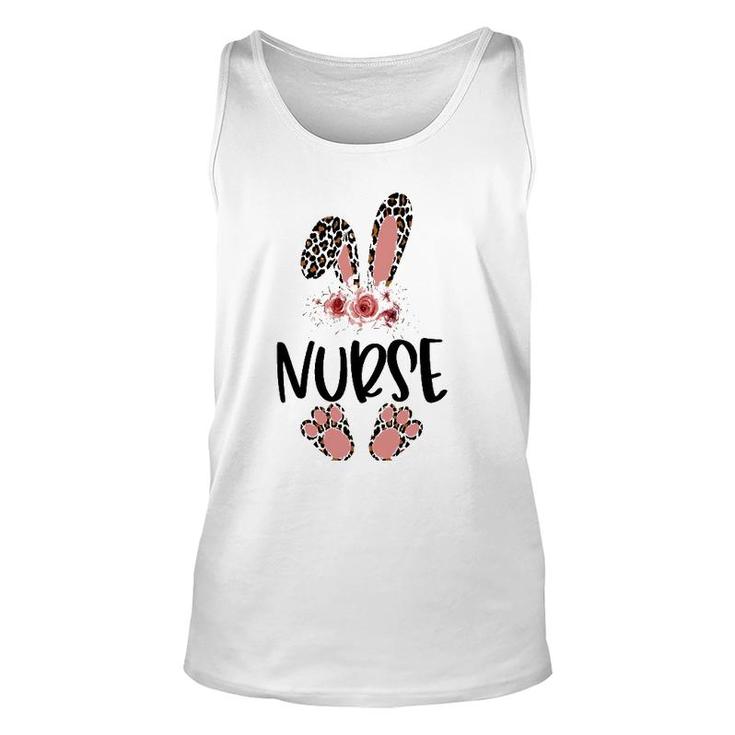 Floral Nurse Bunny  , Novelty Nurse Easter Bunny Unisex Tank Top