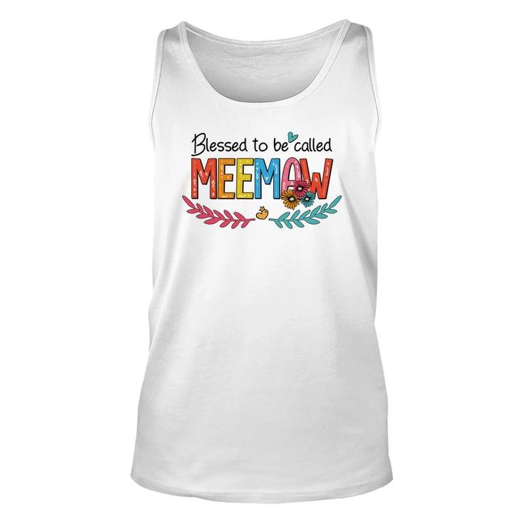 Flower Blessed To Be Called Meemaw Funny Unisex Tank Top
