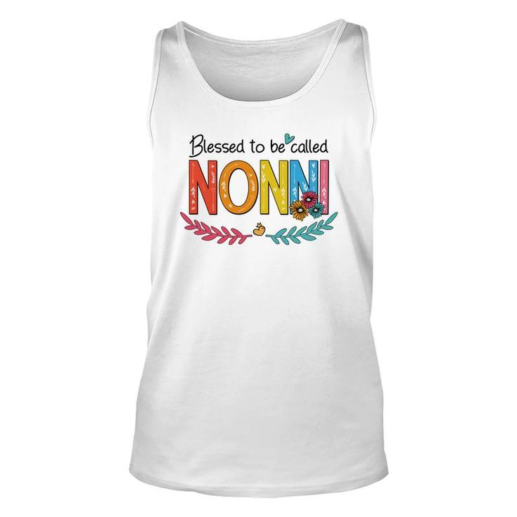 Flower Blessed To Be Called Nonni Funny Unisex Tank Top
