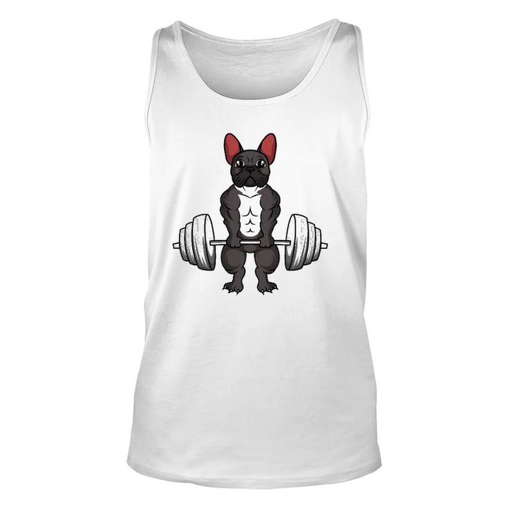 French Bulldog Deadlifts Dog Fitness Weightlifting Unisex Tank Top