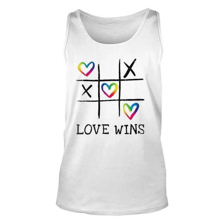 Fun Lgbtq Love Wins In Gay Pride Rainbow Colors Gay Ally V-Neck Tank Top