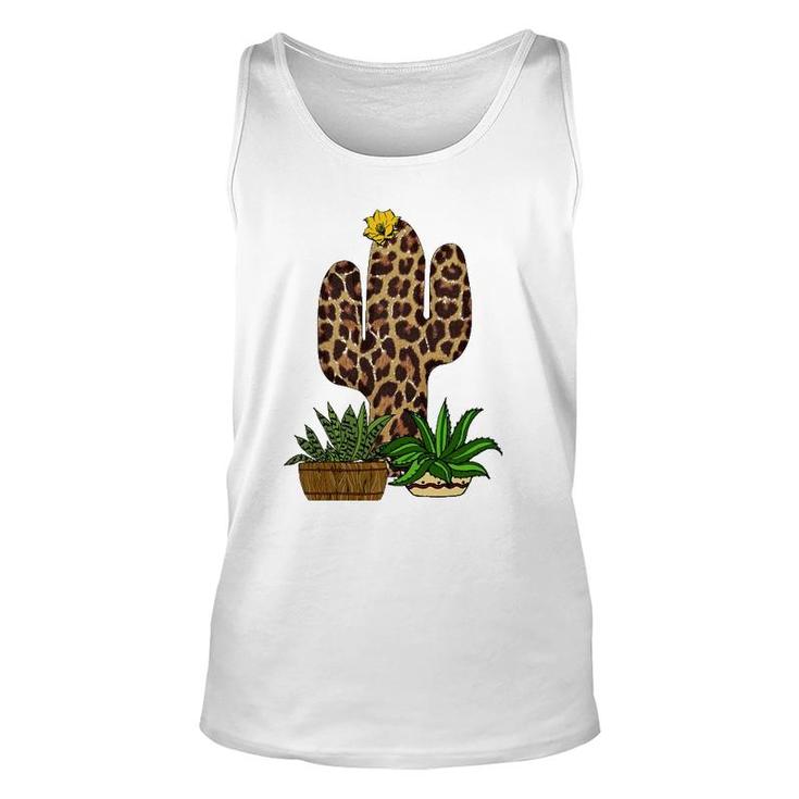 Funny Cactus  Leopard Print Succulent Plant Lover Gift Unisex Tank Top