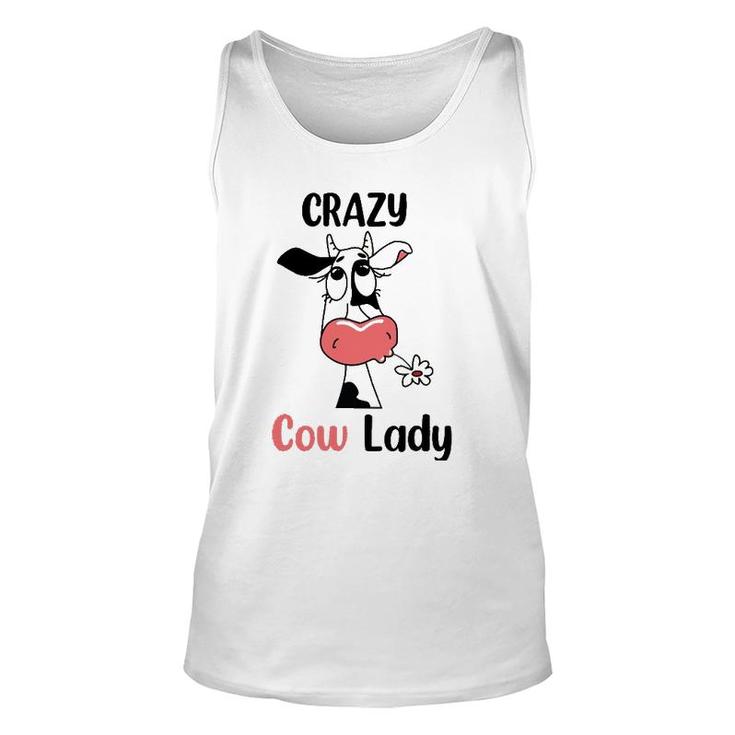 Funny Crazy Cow Lady Gift For Cow Lovers And Farm Lovers Unisex Tank Top
