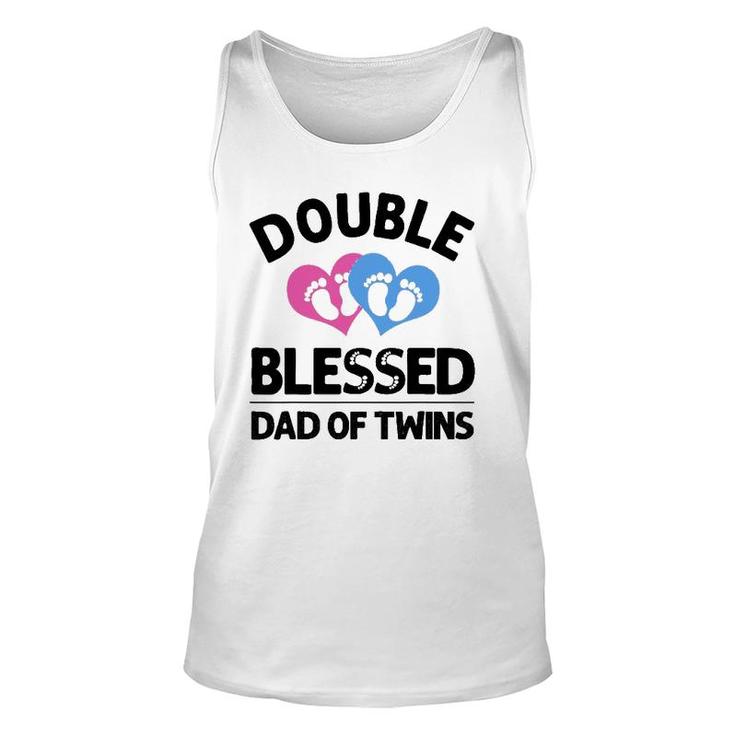 Funny New Dad Of Twins Gift For Men Father Announcement Unisex Tank Top