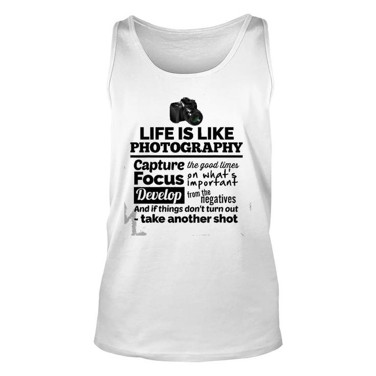 Funny Photography Camera For A Photographer Unisex Tank Top