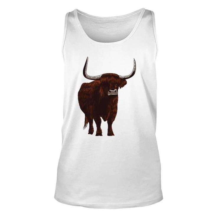 Funny Scottish Highland Cow Design For Men Women Hairy Cow Unisex Tank Top