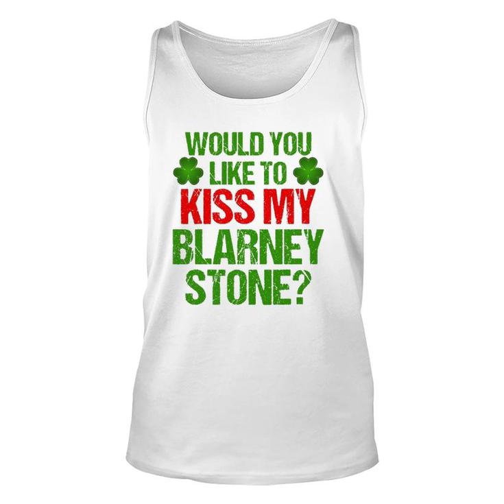 Funny St Patrick's Day Kiss My Blarney Stone Irish Gift Unisex Tank Top