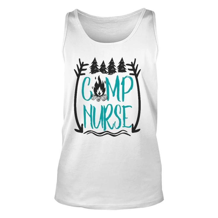 Funny Summer Camp Nurse Nursing Gift Camping Rn Gift Unisex Tank Top