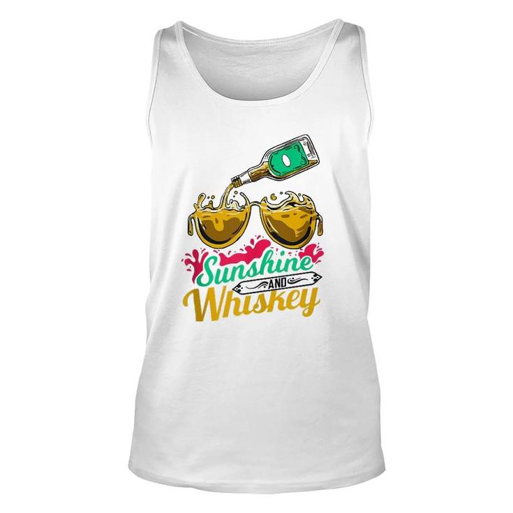 Funny Summer Vacation Gift Sunshine And Whiskey  Unisex Tank Top