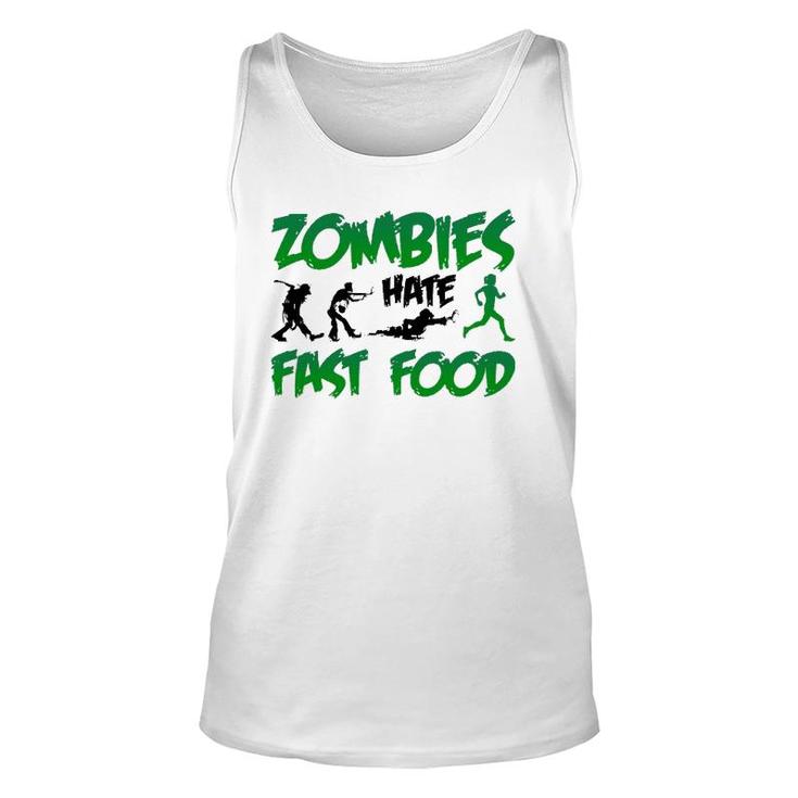 Funny Zombies Hate Fast Food Slow Runner Running Gift Unisex Tank Top