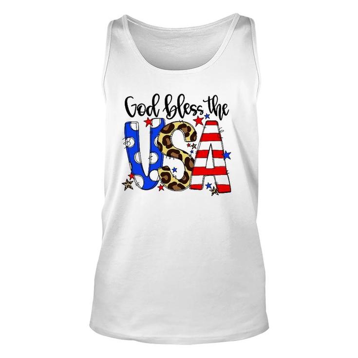 God Bless The Usa 4Th Of July Leopard Unisex Tank Top