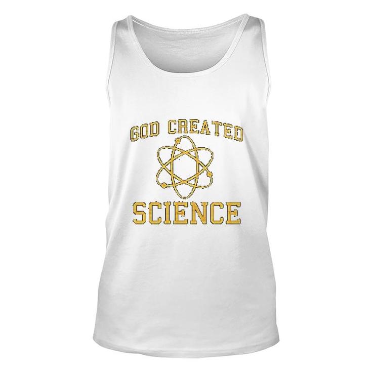 God Created Science Funny Atom Science Unisex Tank Top