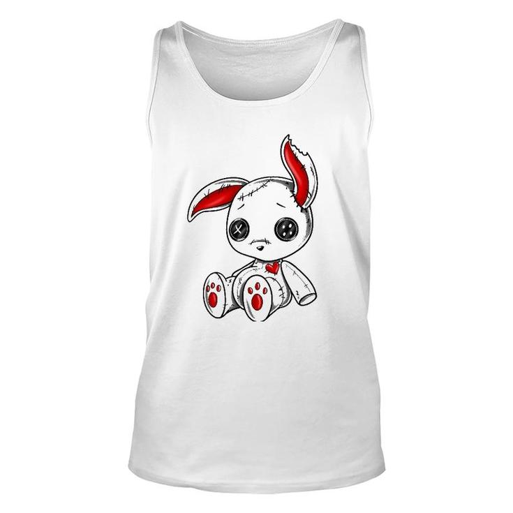 Goth Bunny Cute Gothic White Bunny Red Heart Unisex Tank Top
