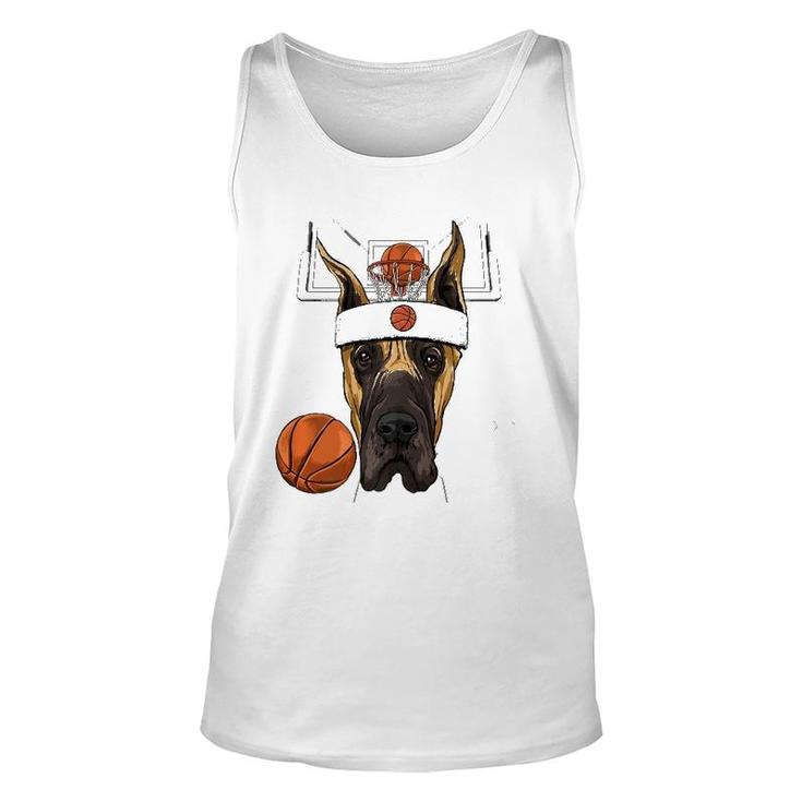 Great Dane Basketball Dog Lovers Basketball Player  Unisex Tank Top