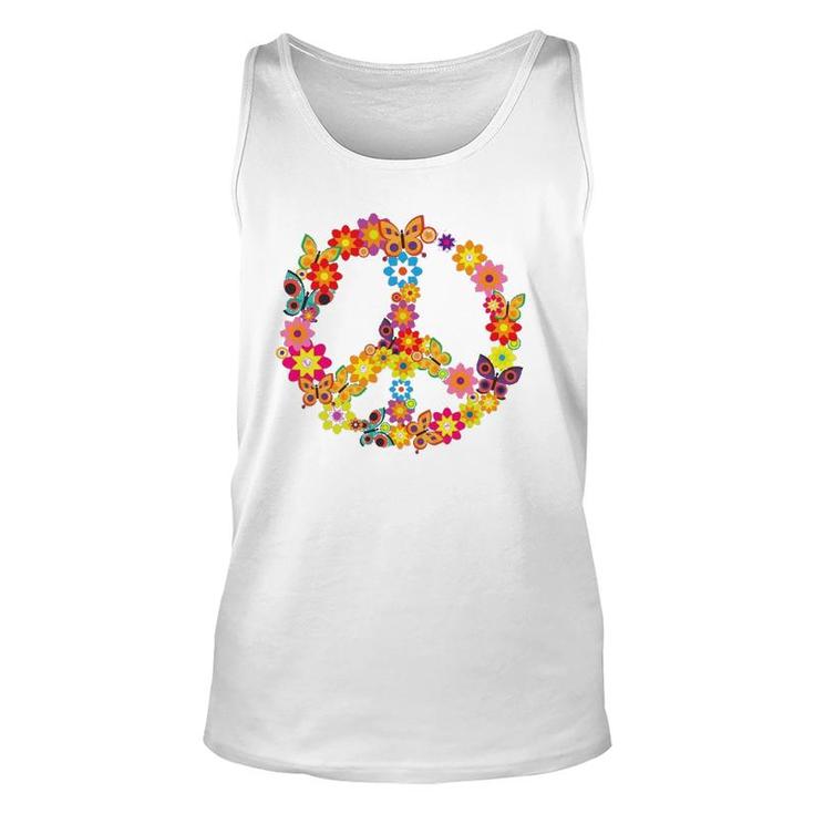 Groovy 70'S Butterfly Peace Symbol  Retro Costume Party Unisex Tank Top