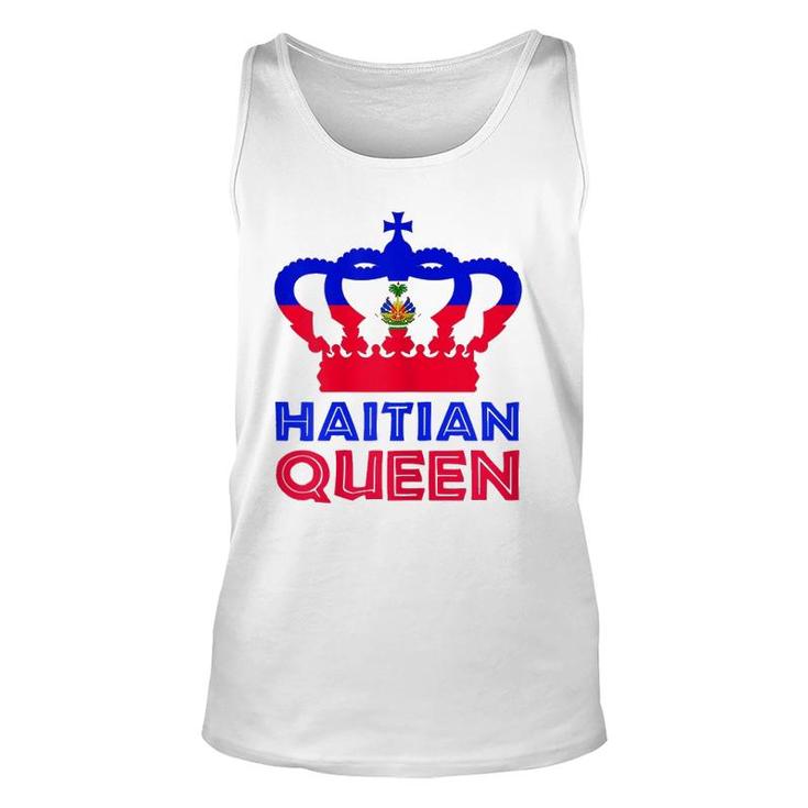 Haitian Queen Womens Red Blue Perfect Haiti Flag Crown Gift Unisex Tank Top