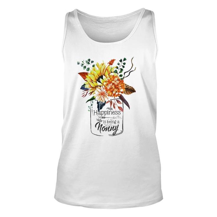 Happiness Is Being A Nonny Cute Flowers Gifts Unisex Tank Top
