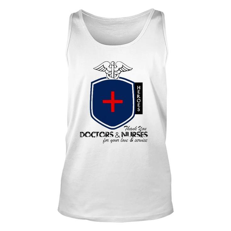 Happy Doctor's Day Our Heroes Thank You Doctors And Nurses Unisex Tank Top