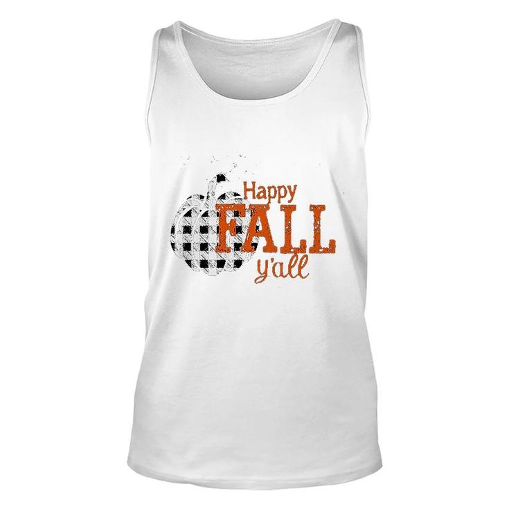 Happy Fall Yall Pumpkin Womens Mens Funny Vintage Pumpkin Halloween Cute Unisex Tank Top
