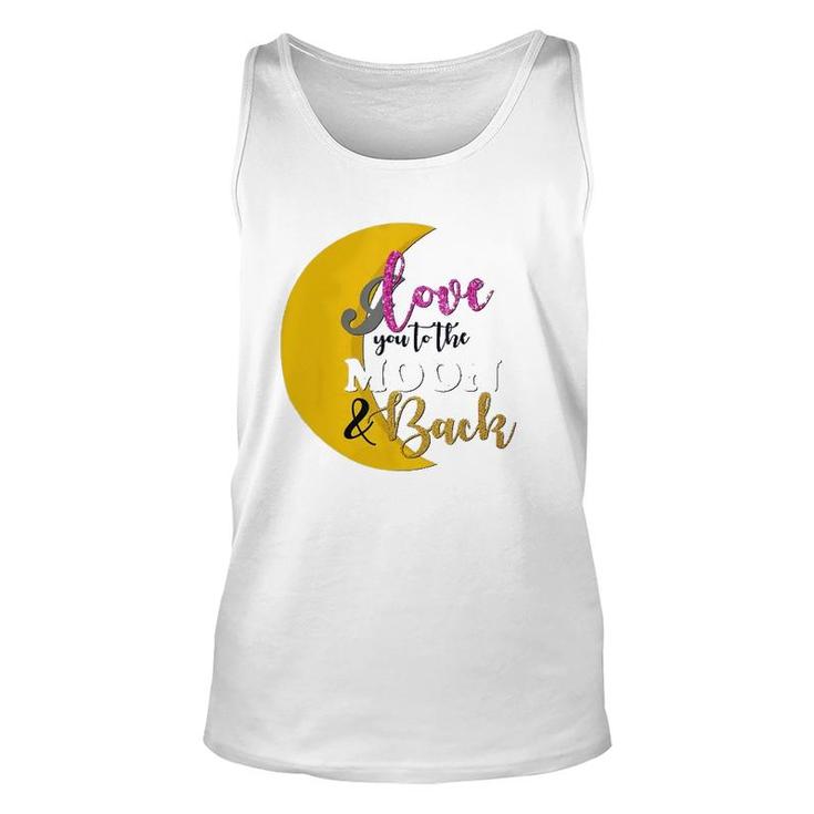 Happy Valentine's Day Moon Graphic I Love You To Moon Unisex Tank Top