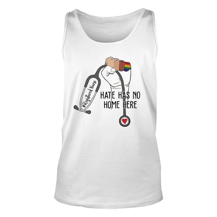 Hate Has No Home Here Registered Nurse Rn Lgbt Unisex Tank Top