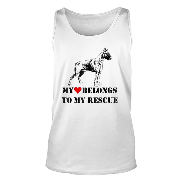 My Heart Belongs To My Rescue Boxer Puppy Paw Dog Pet Tank Top