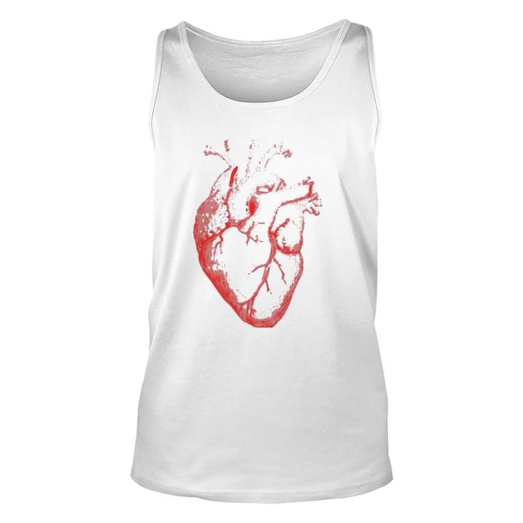 Hearts Design Anatomical Heart Fine Arts Graphical Novelty Unisex Tank Top