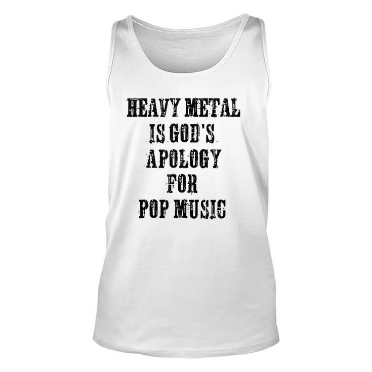 Heavy Metal Is God's Apology For Pop Music Metal Head Tank Top
