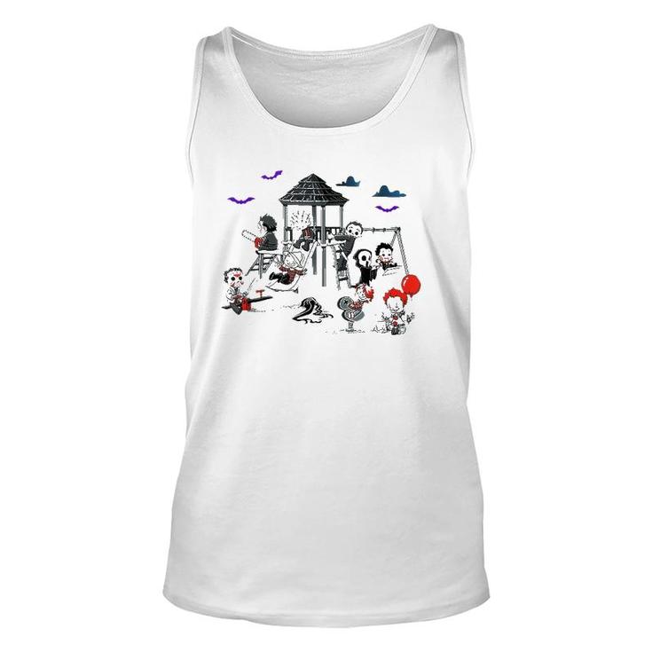 Horror Clubhouse In Park Funny Halloween Costume Unisex Tank Top