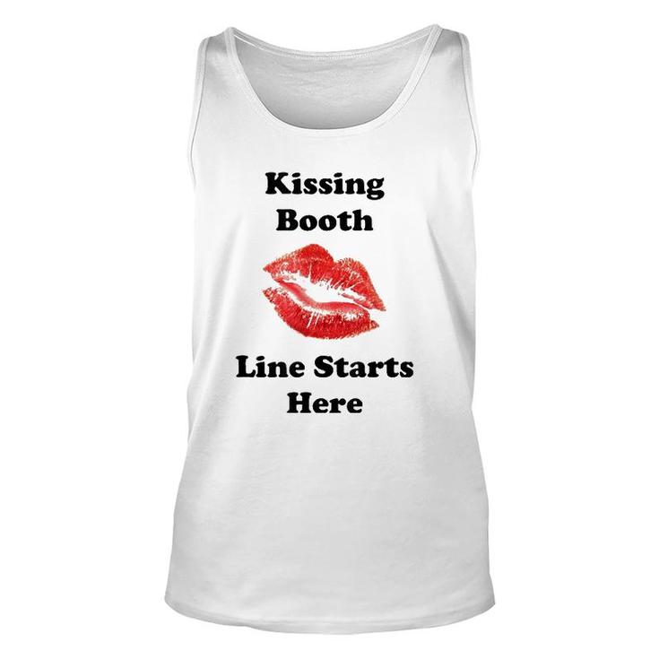 Hot Lips Kissing Booth Line Starts Here Unisex Tank Top