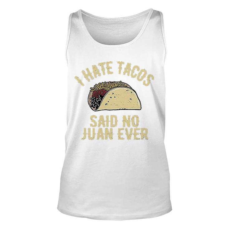 I Hate Tacos Unisex Tank Top