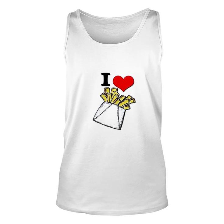 I Heart Love French Fries Unisex Tank Top