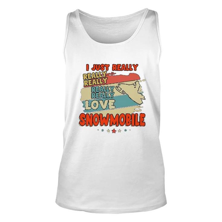I Just Really Love Snowmobile Unisex Tank Top