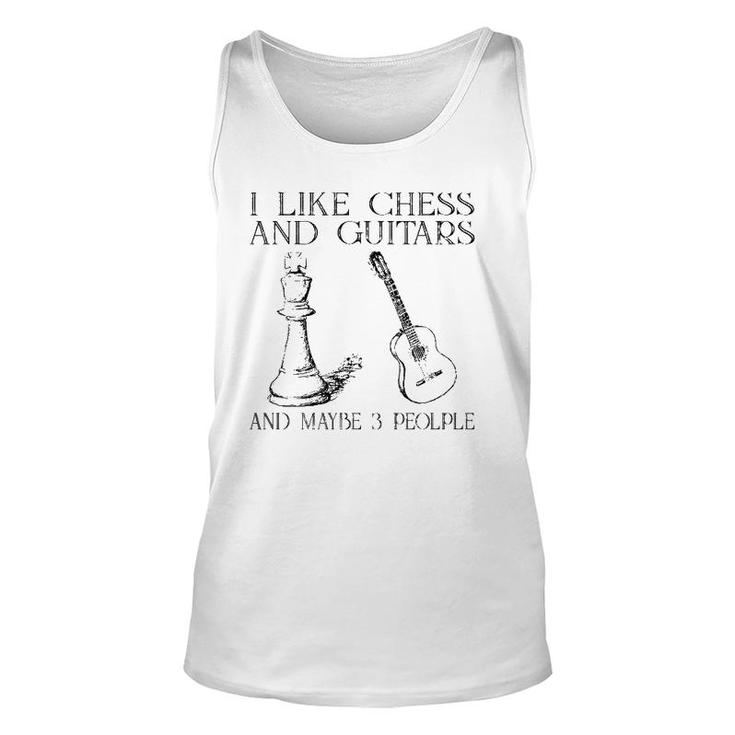 I Like Chess And Guitars And Maybe 3 People Unisex Tank Top