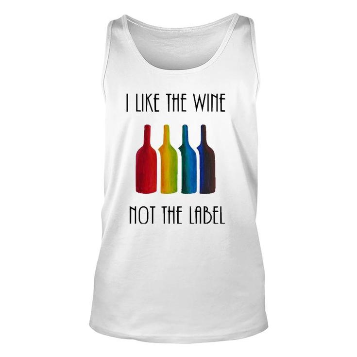 I Like The Wine, Not The Label Lgbt Flag Bottle Unisex Tank Top